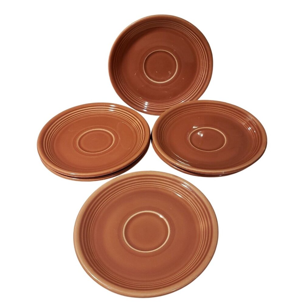 Vintage Fiesta Ware Rose Pink Saucer Bread & Butter Plate Set of 6 6"
